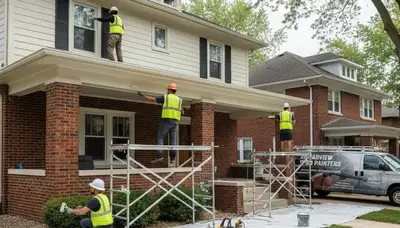 Painting contractor in Oak Park, IL providing professional interior and exterior house painting services