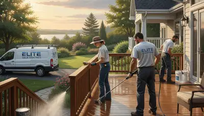 Deck painting in Oak Park, IL with weather-resistant coating for Midwest homes