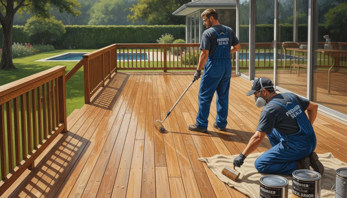Deck sealing service in Oak Park, IL to protect wood from moisture, sun, and winter wear