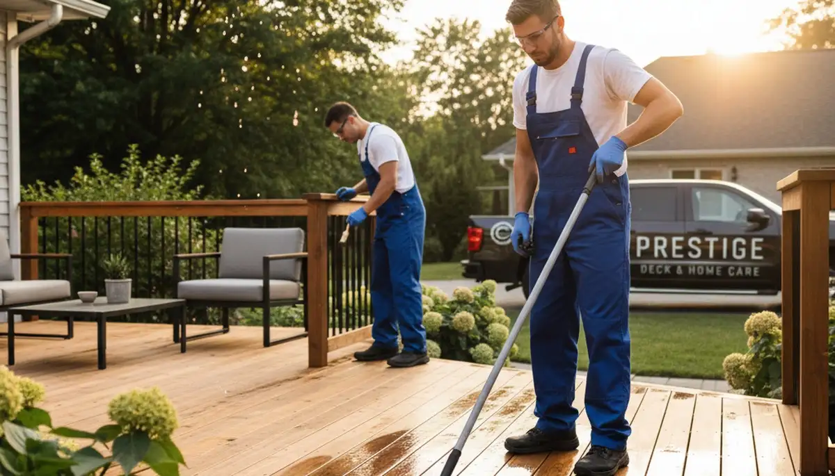 Deck sealing service in Oak Park, IL to protect wood from moisture and weather damage