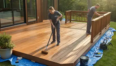 Deck staining by Oak Park Paint Pros in Oak Park, IL for durable wood deck protection