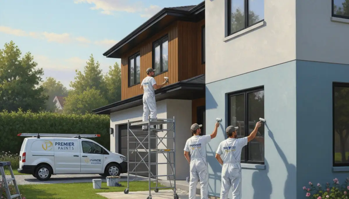 Oak Park, IL painters applying durable exterior house paint for Midwest weather protection