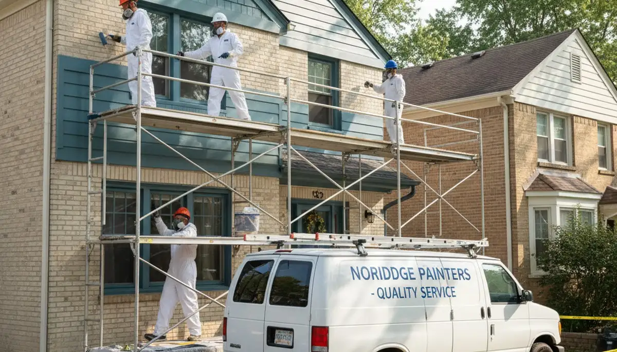 Professional painters serving Oak Park, IL on a residential and commercial painting project