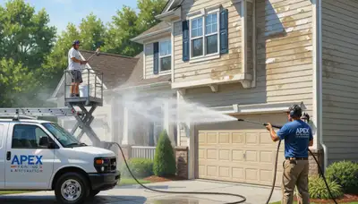 Pressure cleaning services in Oak Park, IL for siding, concrete, and fences by Oak Park Paint Pros