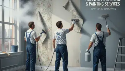 Wallpaper removal service in Oak Park, IL by Oak Park Paint Pros for clean wall prep